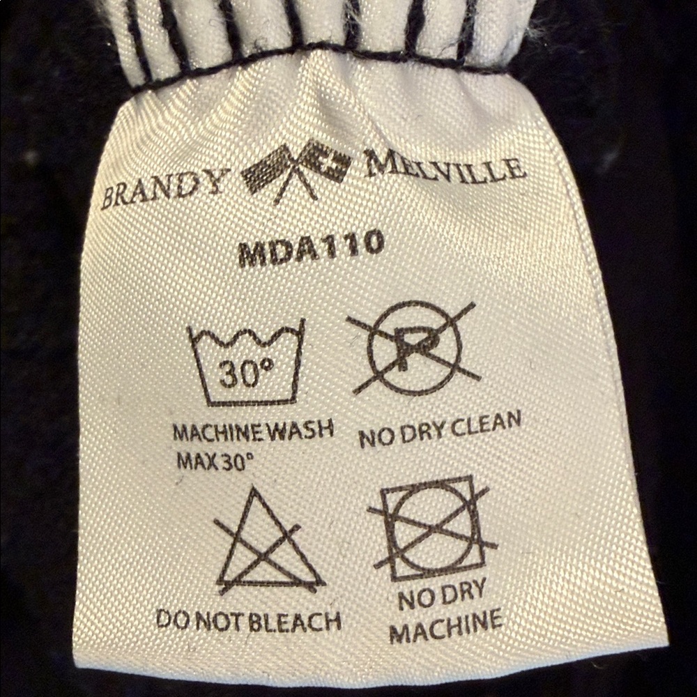 Brandy Melville Black Hoodie with Swiss Flag Design Embroidered Oversized B.M. - Picture 6 of 8
